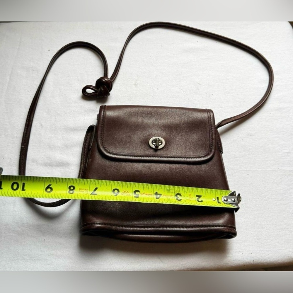 Y2K COACH Tango Brown Leather Bag Nickel Hardware Crossbody Bag Vintage 1990s - Picture 3 of 7